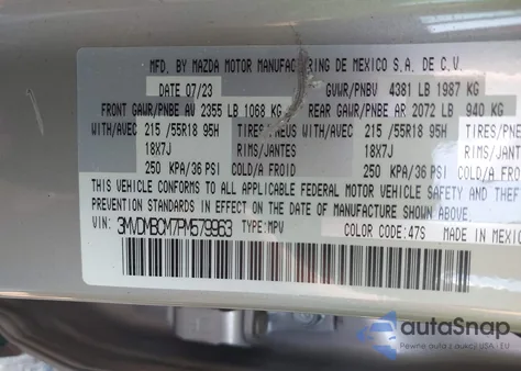 2023 Mazda Cx-30 Preferred из США, поврежденный, VIN 3MVDMBCM7PM579963